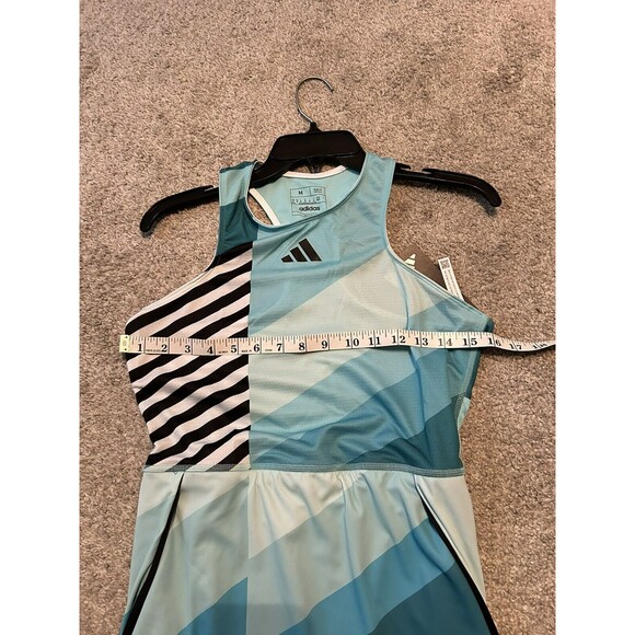 SZ M- Adidas Women's Aero Ready Transformative Tennis Dress, Flash Aqua /Black. - Picture 9 of 12